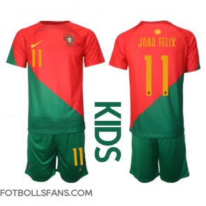 Portugal Joao Felix #11 Replika Hemmatröja Barn VM 2022 Kortärmad (+ Korta byxor)